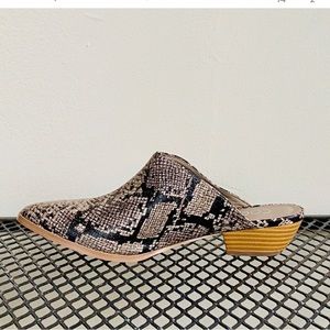 Free People Chloe Snake Print Mules Size 6